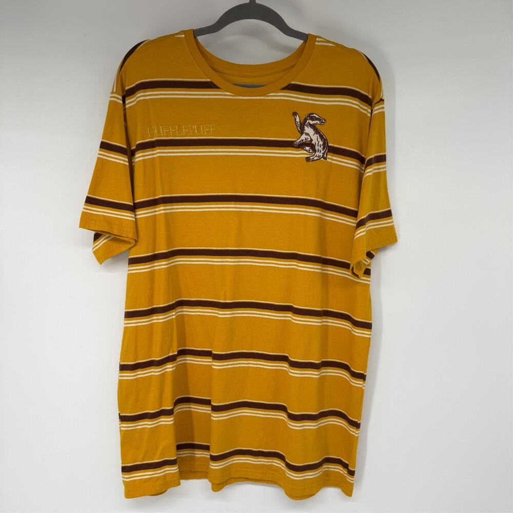 Men's Mustard Stripe Short Sleeve Tee with Graphic
